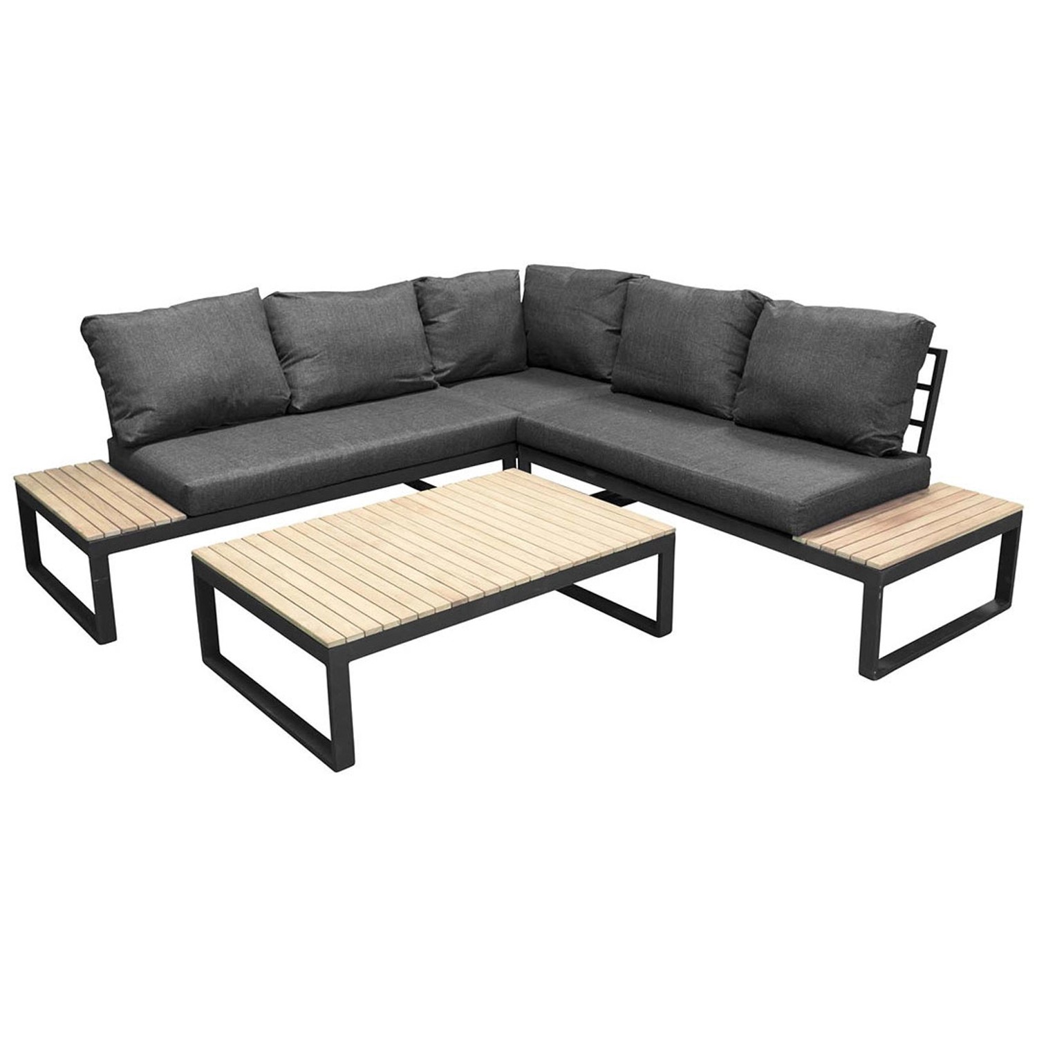 ebuy24 Panama Lounge-Set 2 Teile Grau Natur