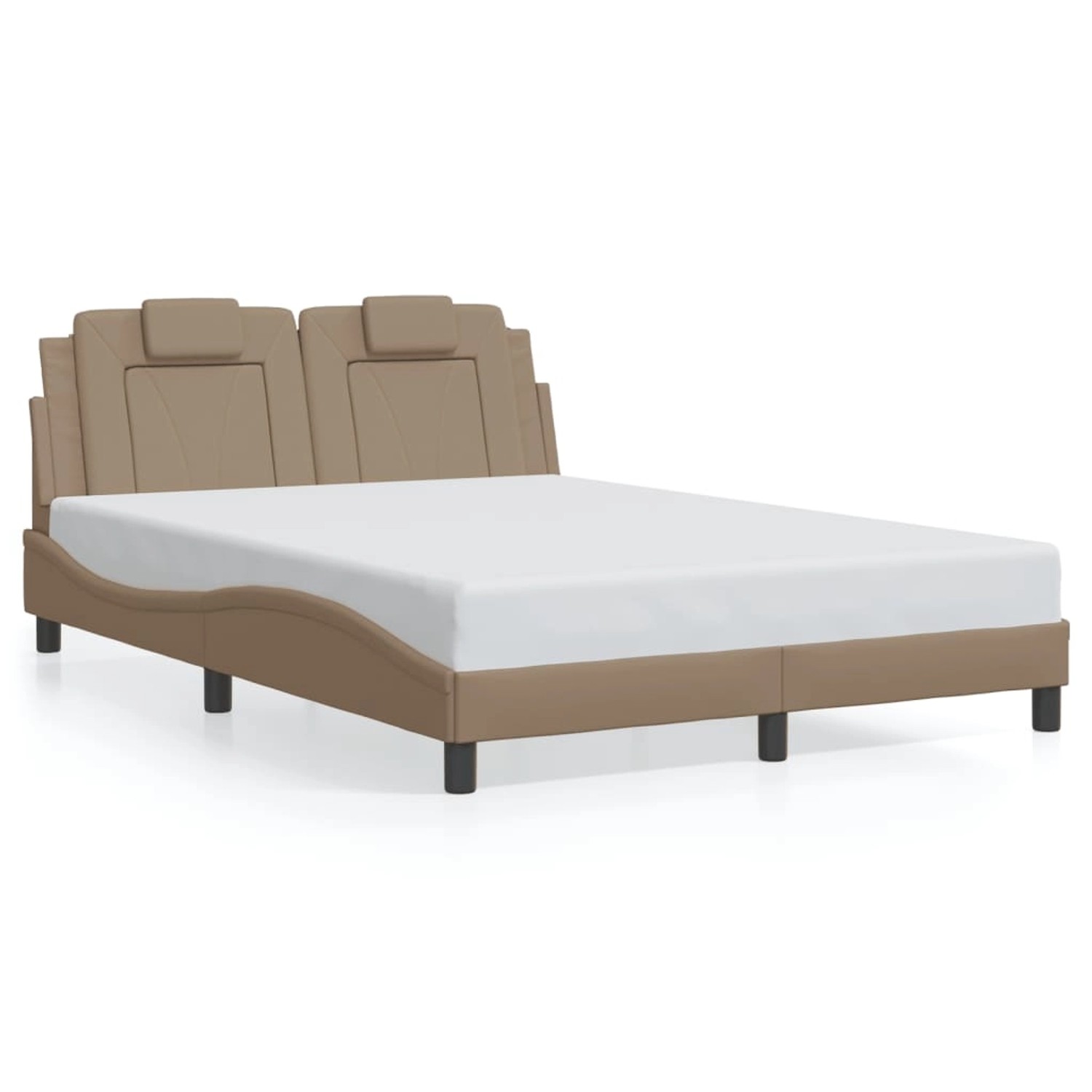 vidaXL Bettgestell Viana ohne Matratze Cappuccino-Braun 120x200 cm Kunstled günstig online kaufen