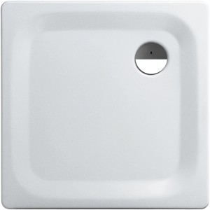 Sanicomfort Duschwanne, 80x80 cm, Stahl, weiß, quadratisch.