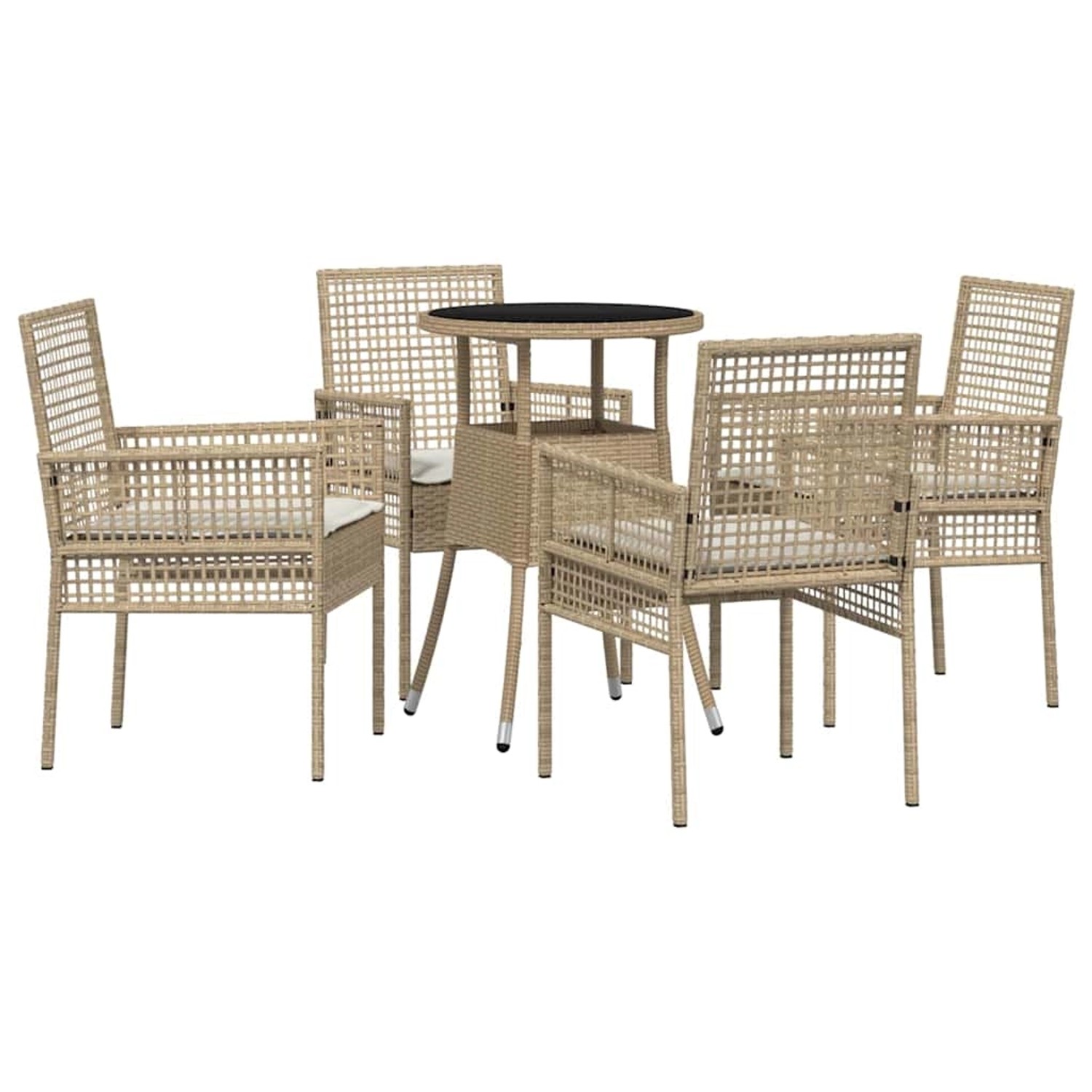 vidaXL Garten Essgruppe 5-Tlg Beige Poly Rattan 3334950 günstig online kaufen