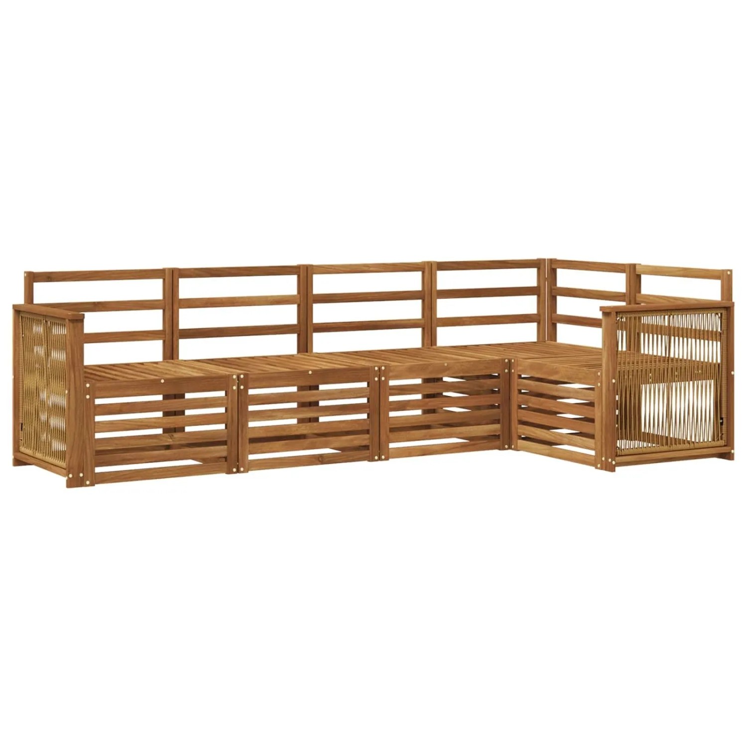 vidaXL Ecksofa Set 4 Stk Natur Massivholz Akazie 3384355