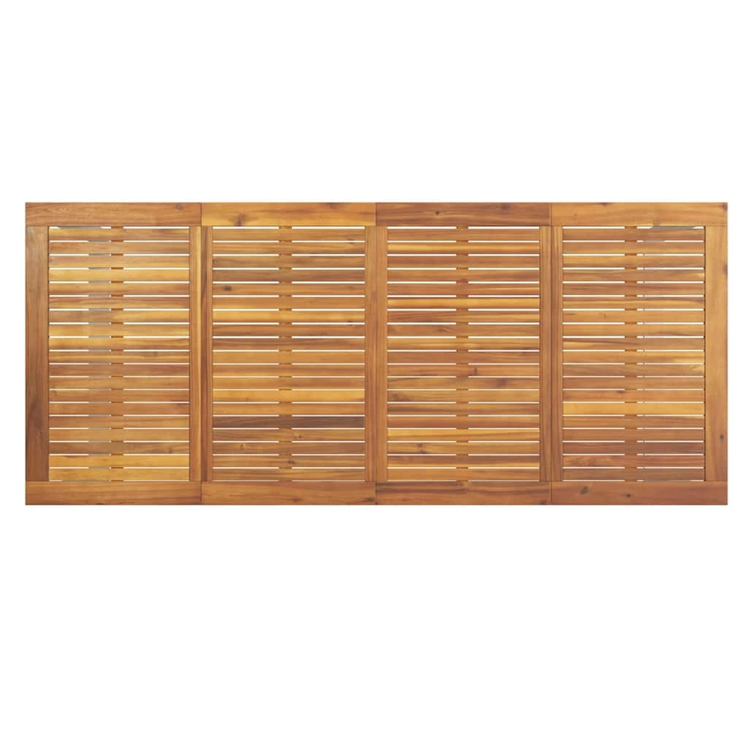 vidaXL Garten Essgruppe, 7-tlg., grau-braun, Akazie Massivholz, Tischplatte Detailansicht.