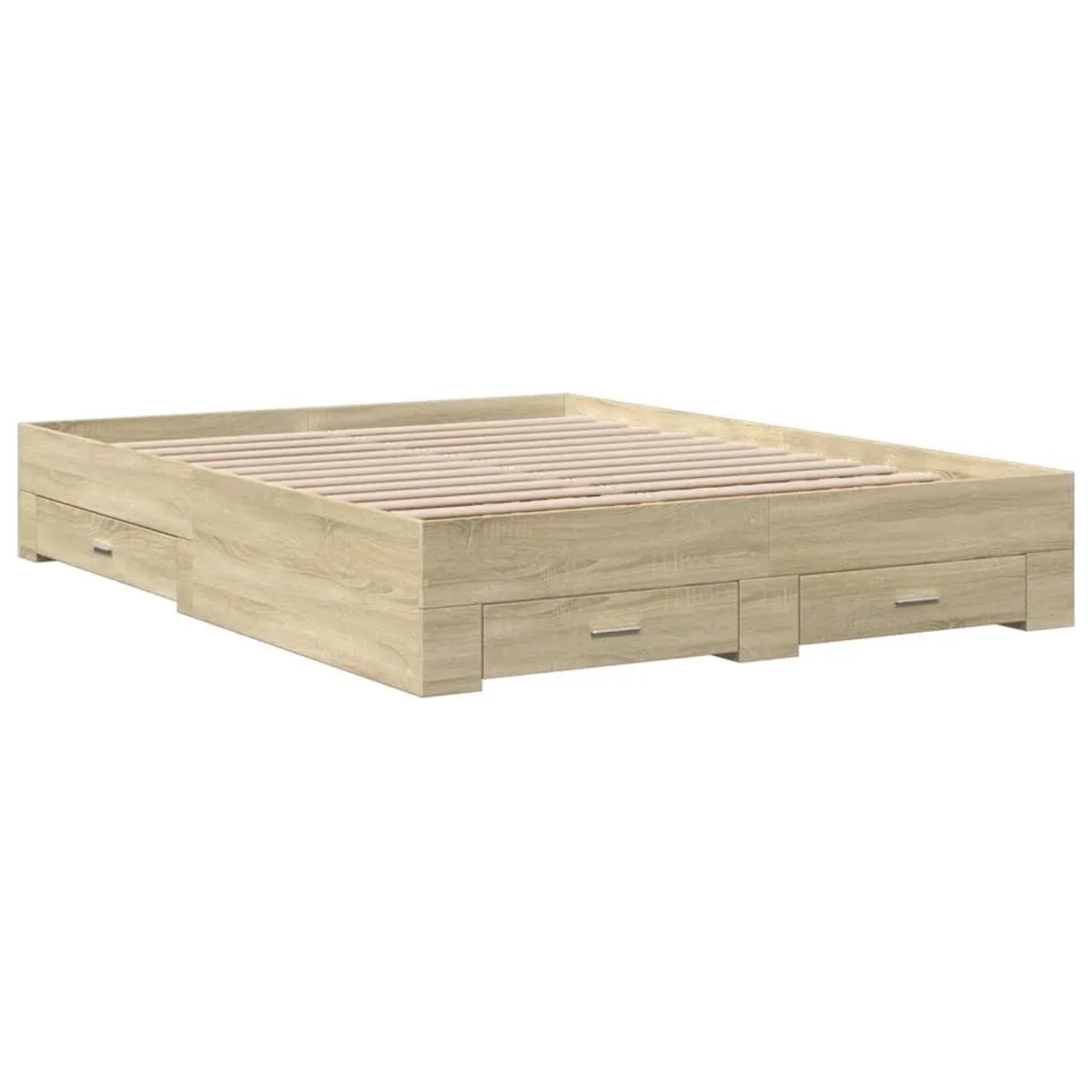 vidaXL Bettgestell mit Schubladen Sonoma-Eiche 150x200cm Holzwerkstoff 3280 günstig online kaufen