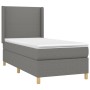 Dunkelgraues vidaXL Boxspringbett 80x200 cm mit Matratze und Kopfteil.