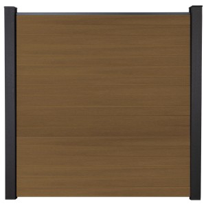 GroJa Steckzaun Solid Rhombus, 180x180 cm, Teak Co-Extrudiert. Moderner Sichtschutzzaun für den Garten.