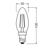 Technische Zeichnung: Osram LED-Leuchtmittel E14 Kerzenform, Maße 10 x 3,5 cm.