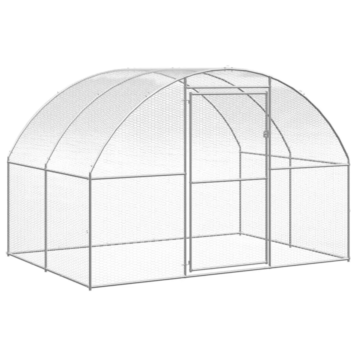 vidaXL Hühnerstall 3x2x2 m aus verzinktem Stahl mit wasserfestem Dach.