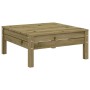 Quadratischer Hocker aus imprägniertem Kiefernholz, Teil der vidaXL Garten-Sofagarnitur.