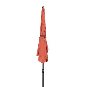 Geschlossener, terracottafarbener Doppler Sonnenschirm Sunline Neo Waterproof 185x120 cm.