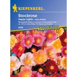 Kiepenkerl Stockrosen Happy Lights Samen mit Blüten in verschiedenen Farben.
