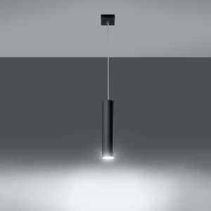 Schwarze Sollux Lighting Hängeleuchte Lagos 1 im modernen Design für Wohnräume.