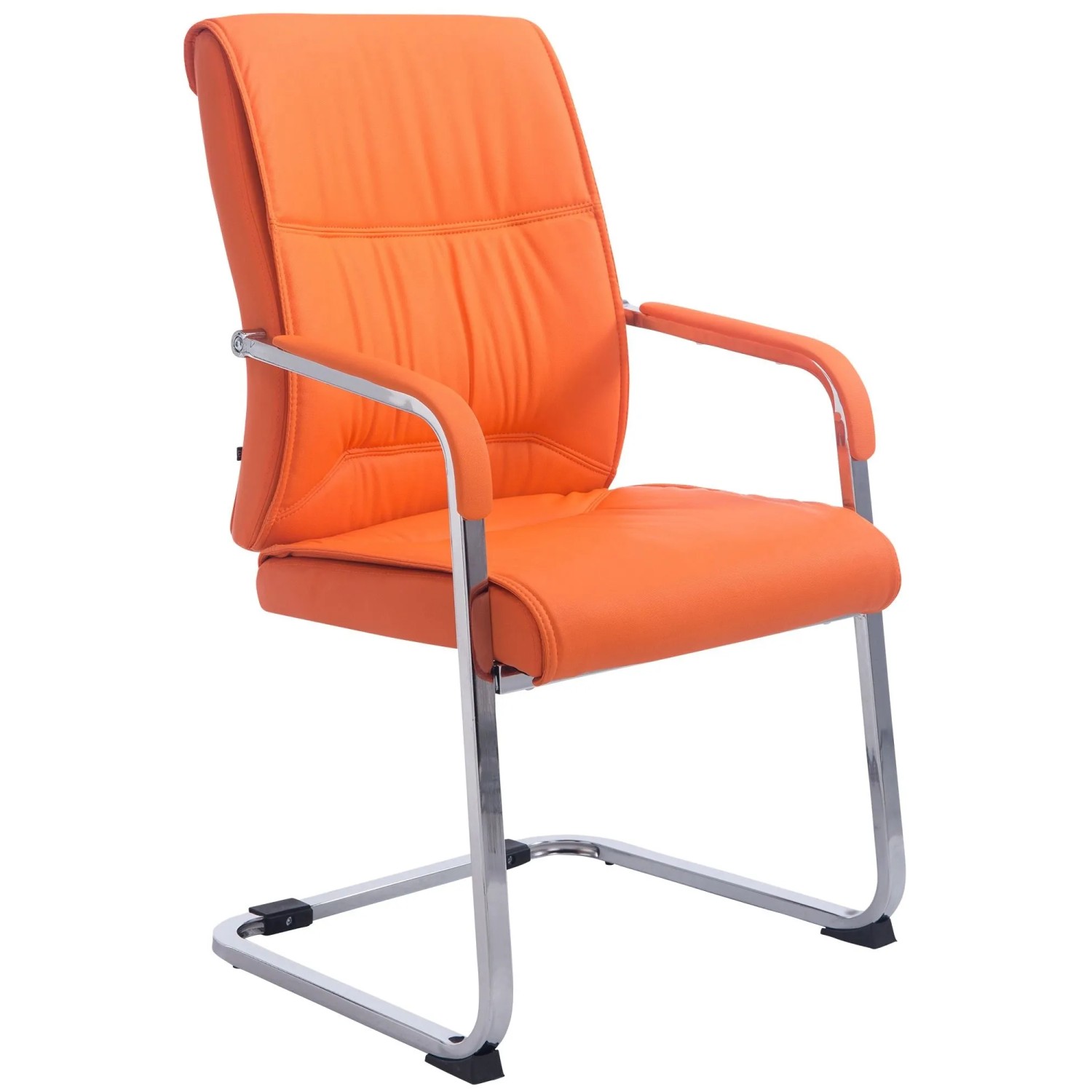 DELUKE XL Besucherstuhl MIAMI Kunstleder Orange 58x65x102cm Konferenzstuhl Wartezimmerstuhl Bürostuhl