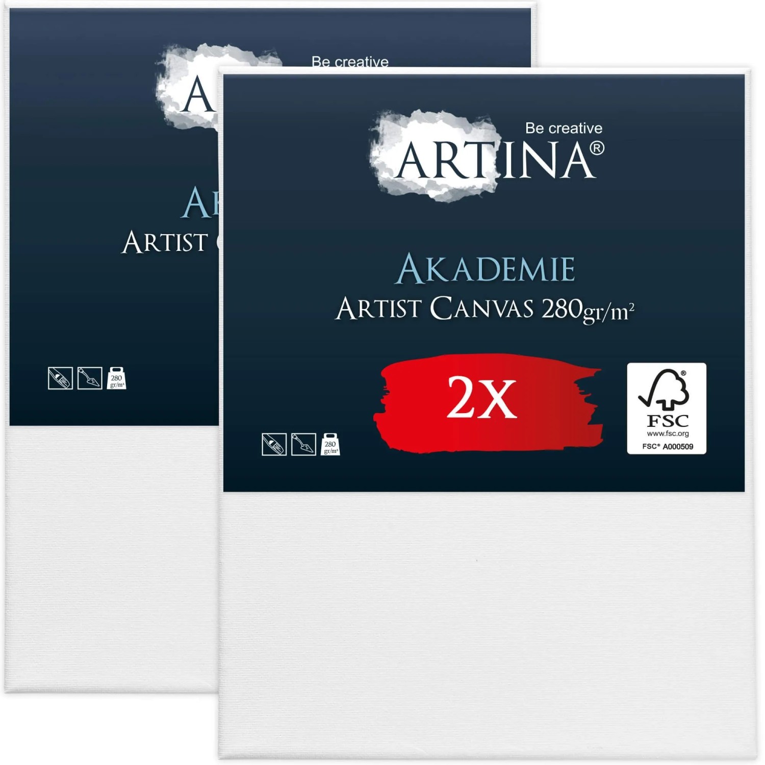 Artina Keilrahmen Leinwand Akademie 80x100cm. 2er Set