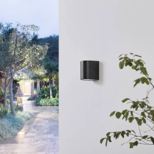 PRIOS Wandleuchte Außen Irfan 10011356 Spritzwassergeschützt Modern in Schwarz 1-flammig GU10
