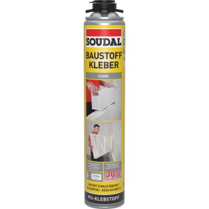 Soudal Baustoffkleber B2 750ml im Detail: PU-Kleber für Mauerwerk, Trockenbau und Dämmstoffe.