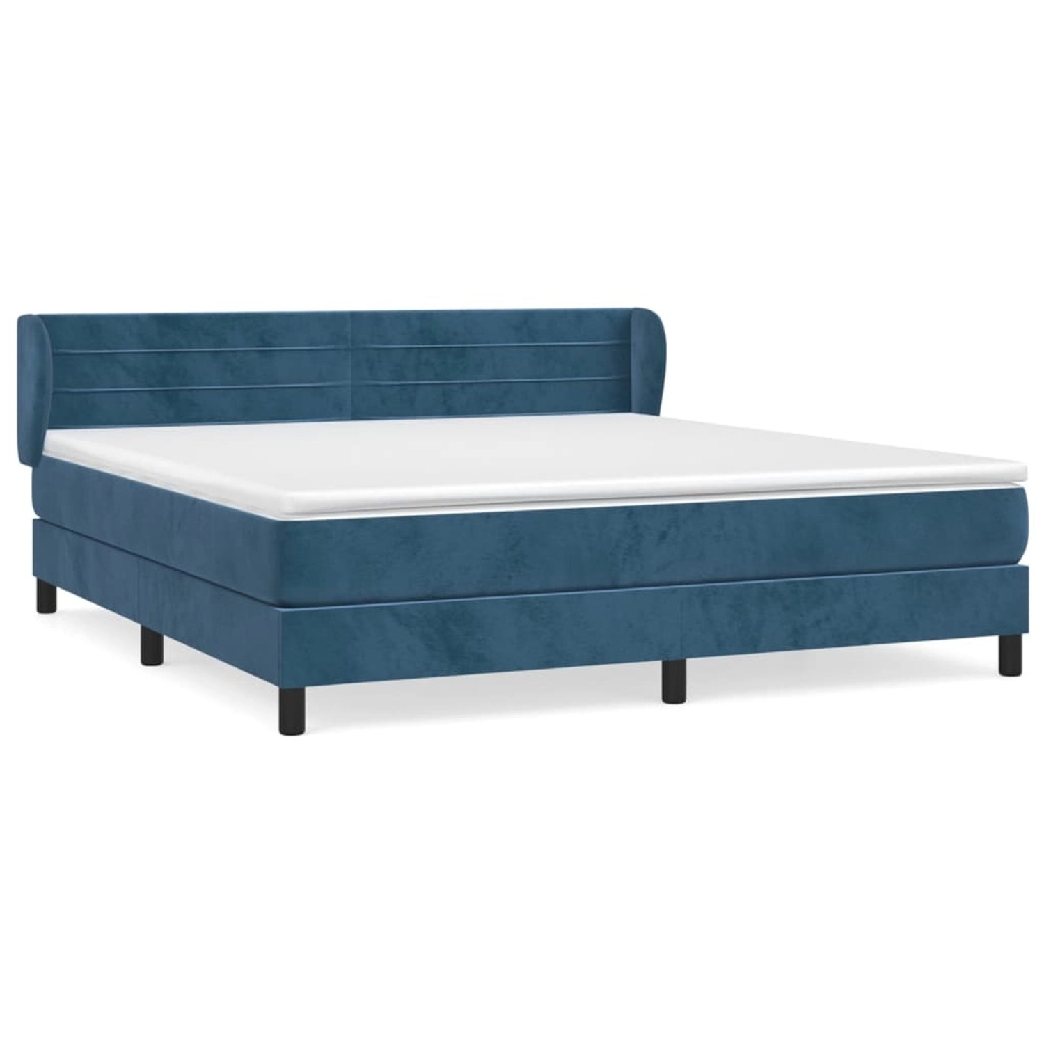 vidaXL Boxspringbett mit Matratze Dunkelblau 180x200 cm Samt1537146 günstig online kaufen