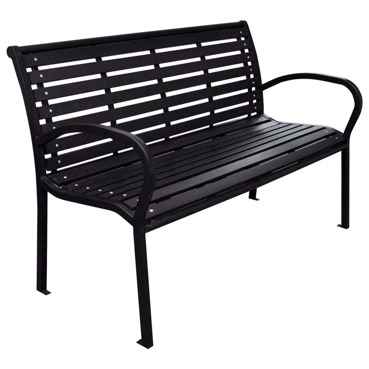 vidaXL Gartenbank Schwarz 116 cm Stahl und WPC 319578 günstig online kaufen