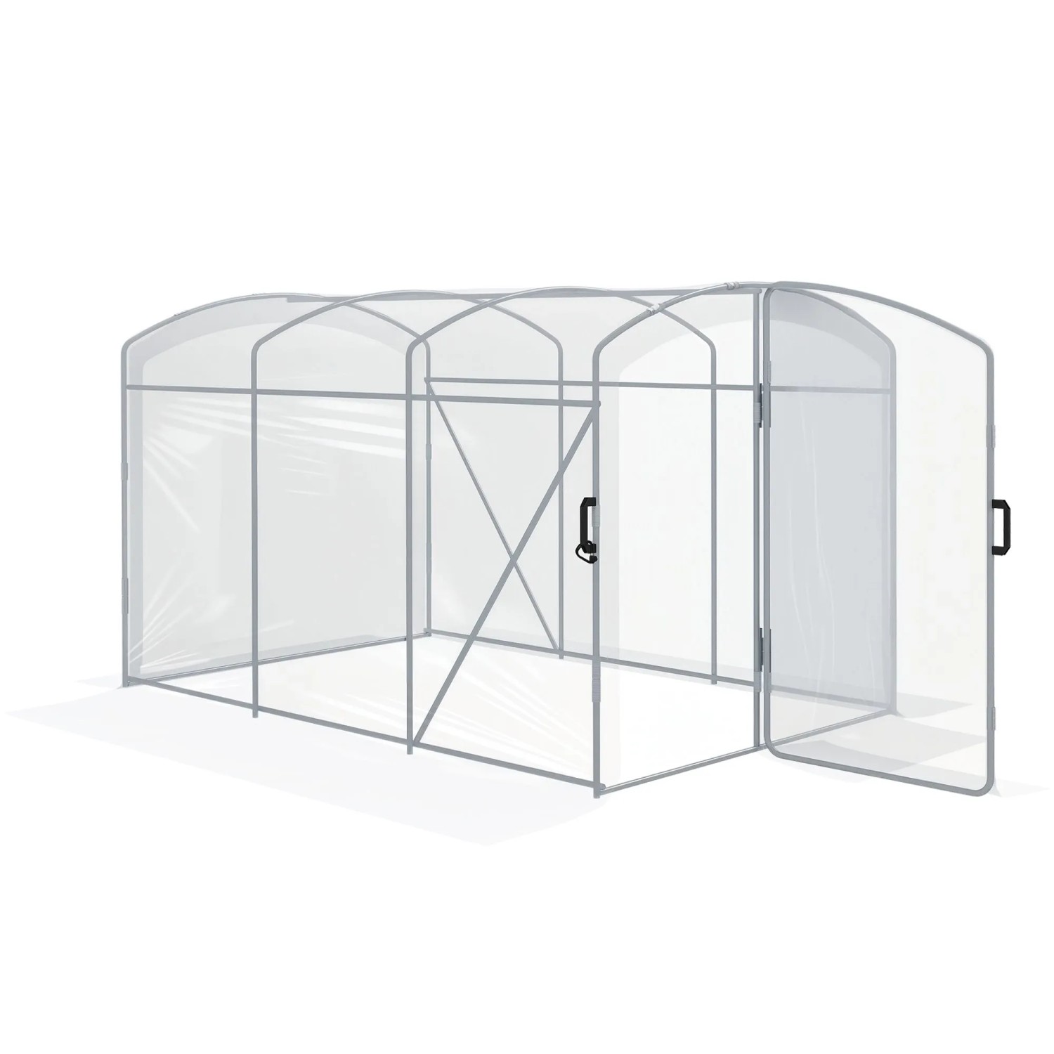 Outsunny Tunnelgewächshaus Winddicht PE Transparent