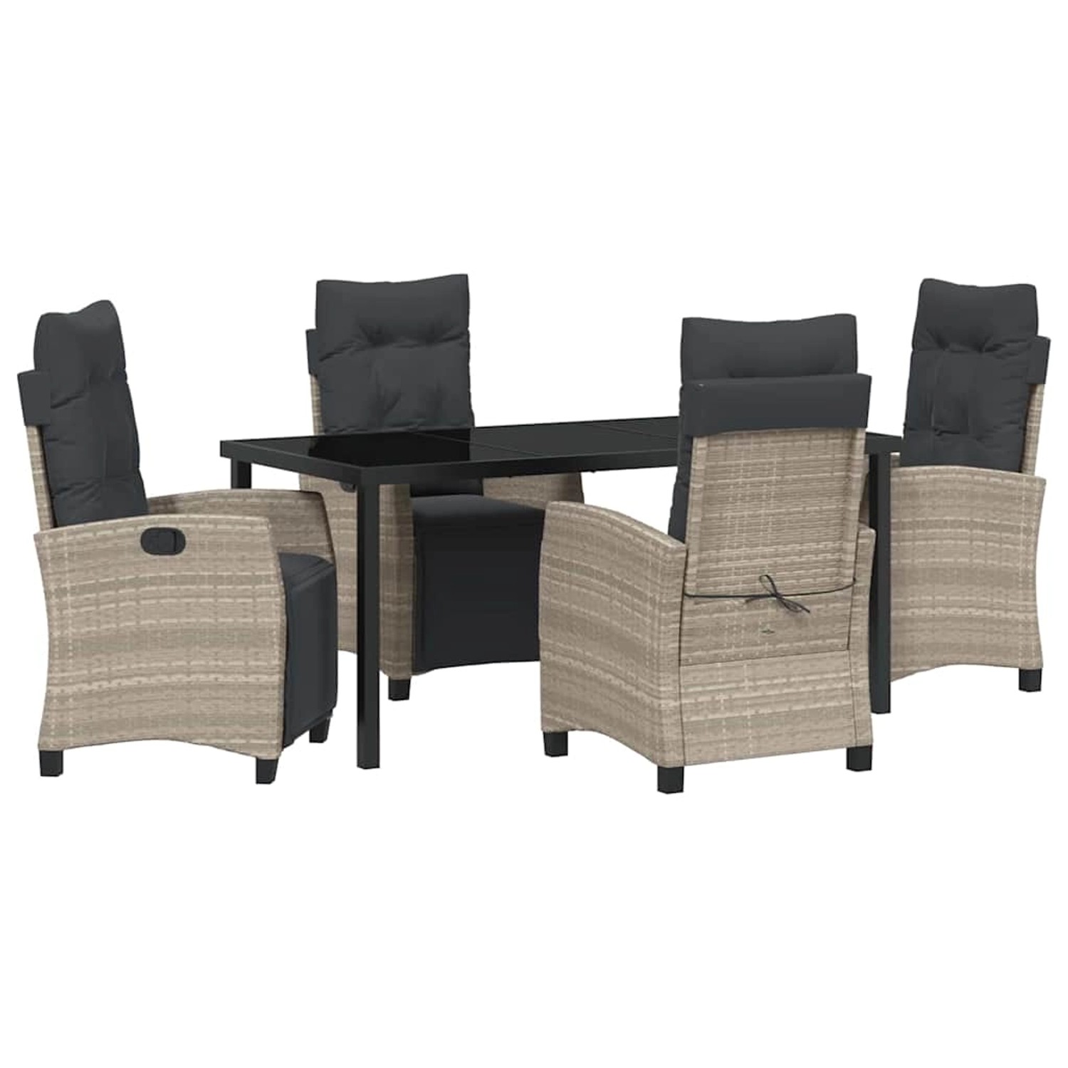 vidaXL Garten Essgruppe 5-Tlg Hellgrau Poly Rattan 3380459 günstig online kaufen