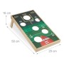 Relaxdays Cornhole Wurfspiel aus MDF, mehrfarbig, mit Football-Design und 6 Löchern. Maße: 18x29x58 cm. Ideal für Garten & Freizeit.