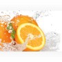 Myspotti Küchenrückwandfolie Aqua Orange, selbstklebend, 220x60 cm, mit Orangen im Wasser.