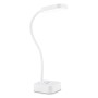 Weiße Philips LED Schreibtischleuchte Rock mit flexiblem Hals und Akkubetrieb.