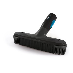 Beckenbürste kurz, Poolbürste mit robusten Borsten und Aufnahme für Teleskopstange.