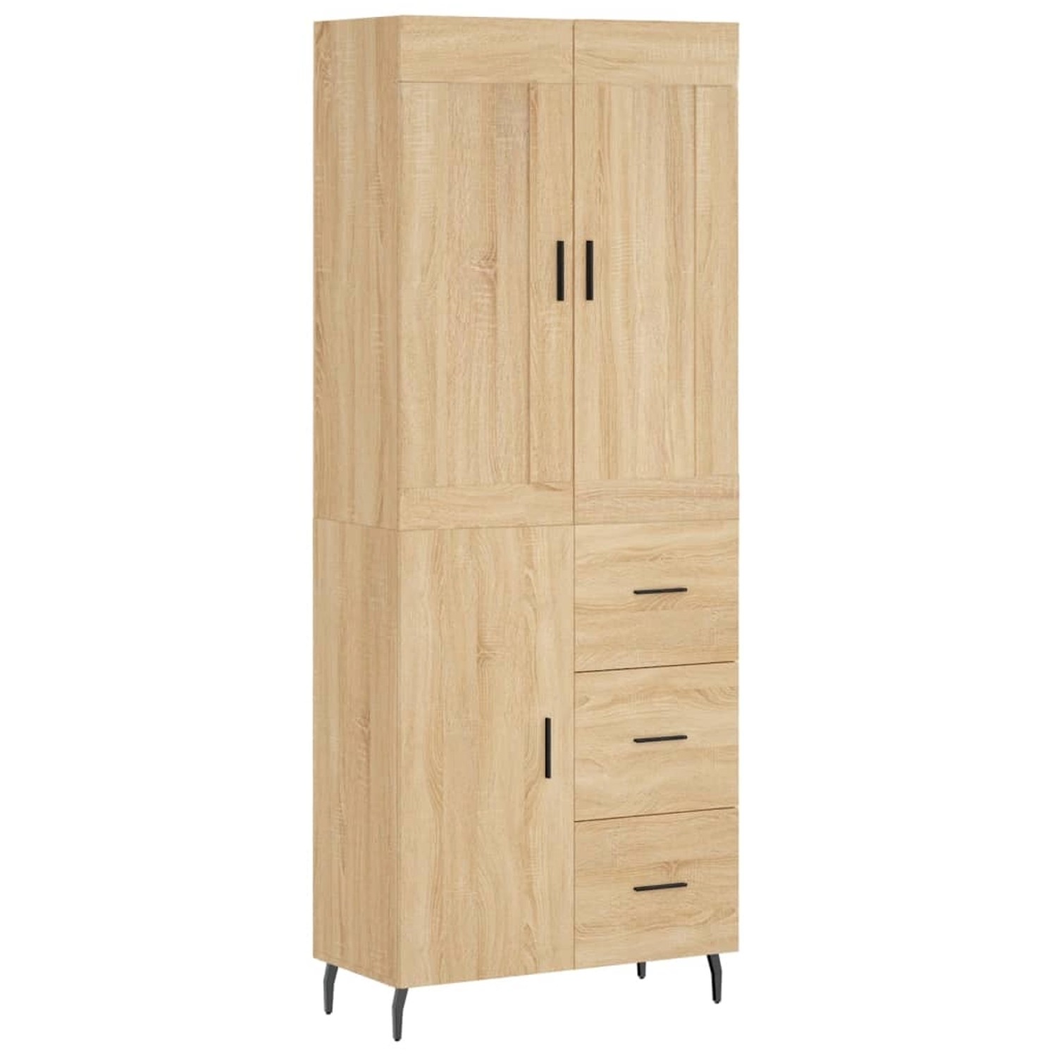 vidaXL Highboard Sonoma-Eiche 69,5x34x180 cm Holzwerkstoff 3199828
