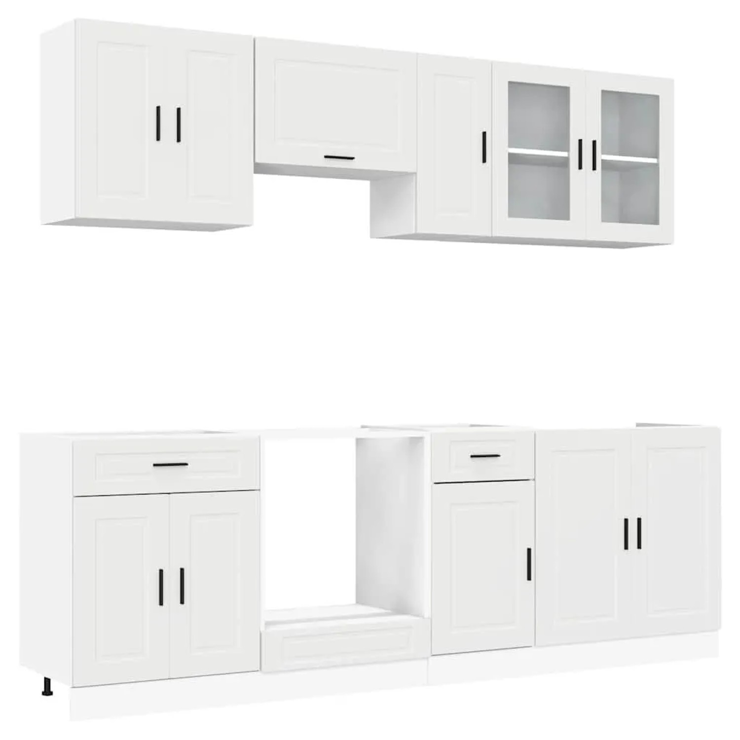 vidaXL 8 Tlg Küchenschrank-Set Porto Weiß Holzwerkstoff 3314841 günstig online kaufen