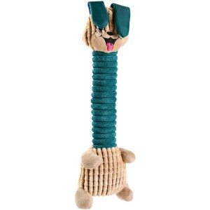 Türkisfarbenes Hunter Hundespielzeug Granby aus Cord mit Squeaker, 38 cm.