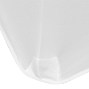 Weiße Stretch-Tischhusse (2 Stk.) für Tische 120x60,5x74cm, ideal für Partys und Hochzeiten.
