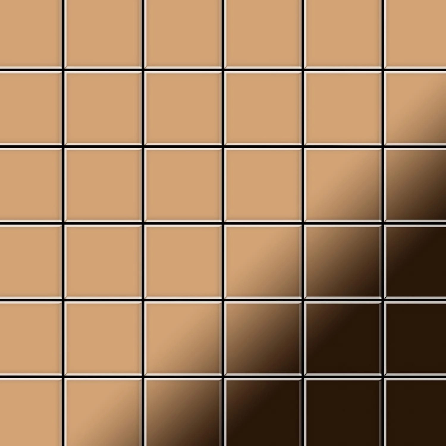 ALLOY Mosaik Fliese Massiv Metall Titan Hochglanz Kupfer 1,6mm Cinquanta-ti günstig online kaufen