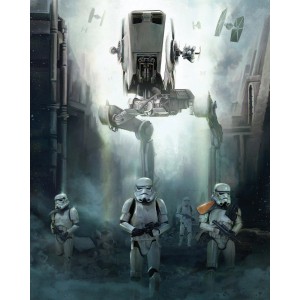 Komar Vlies Fototapete Star Wars Imperial Forces mit Stormtroopern und Kampfläufer.