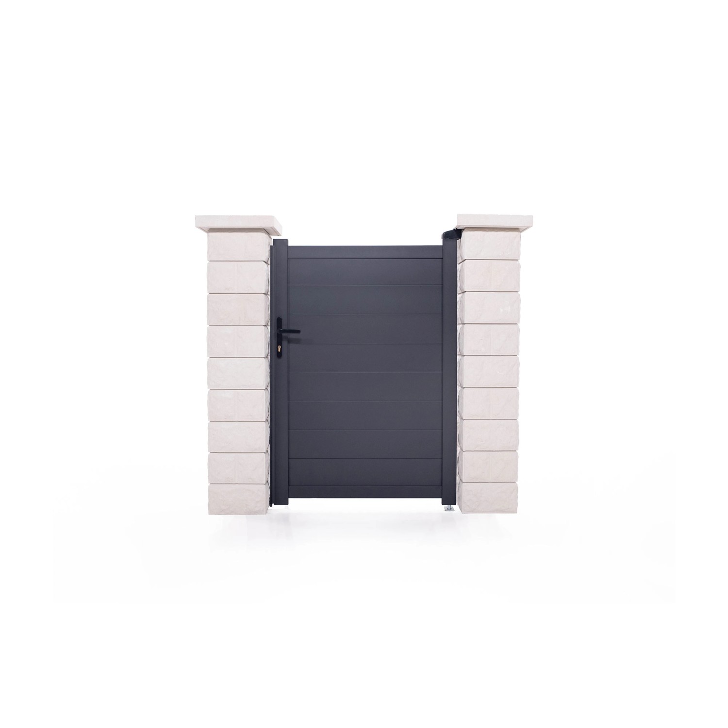 Casanoov Gartentür 1M Eiger H 140Cm & 2 Alu Pfosten H 166Cm Grau günstig online kaufen