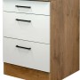 Flex-Well Auszugsunterschrank Vintea, 60 cm, Magnolie/Eiche, mit 3 Schubladen.