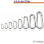 vasalat Karabiner-Set, DIN 5299C, verschiedene Größen von 4x40 mm bis 12x140 mm, 4 Stück