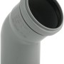 Marley HT-Bogen 45 Grad DN 90 aus grauem Polypropylen für Abwasserleitungen.