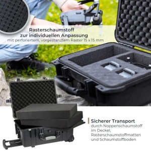 HMF ODK400 Outdoor Foto Kamerakoffer Trolley Rasterschaumstoff 58 x 45 x 27 cm