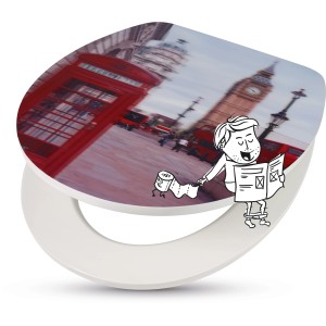 baliv WC-Sitz Demali mit London Motiv, Absenkautomatik und Holzkern.