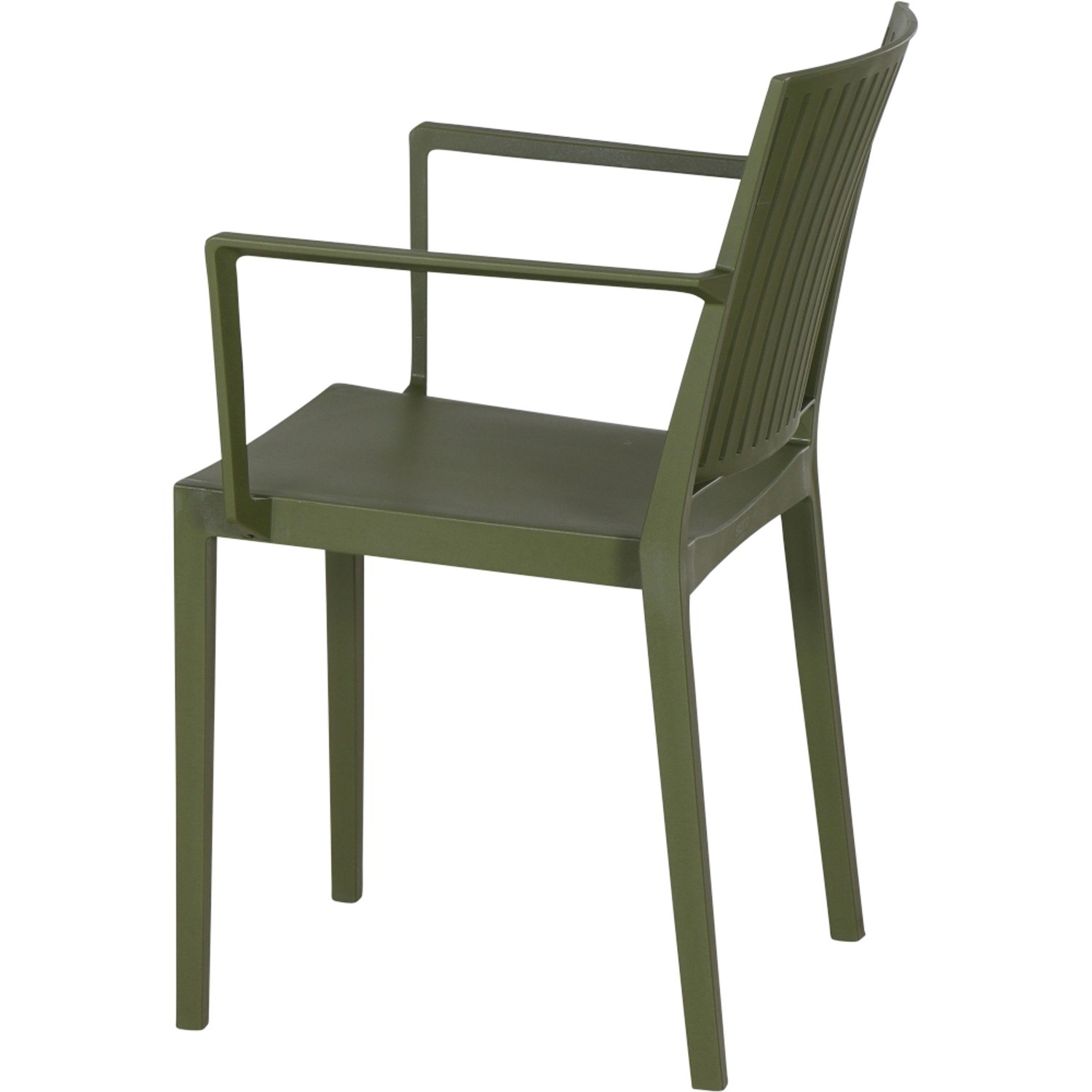 Olivefarbener Siena Garden Stapelsessel Lane, Gartenstuhl aus recycelbarem Material.