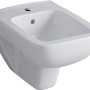 Geberit Renova Plan Wandbidet, weiß mit KeraTect Beschichtung und Überlauf.