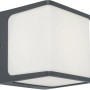 Lutec LED-Außenwandleuchte Doblo klein, anthrazitgraue, kubische Außenlampe für warmweißes Licht.