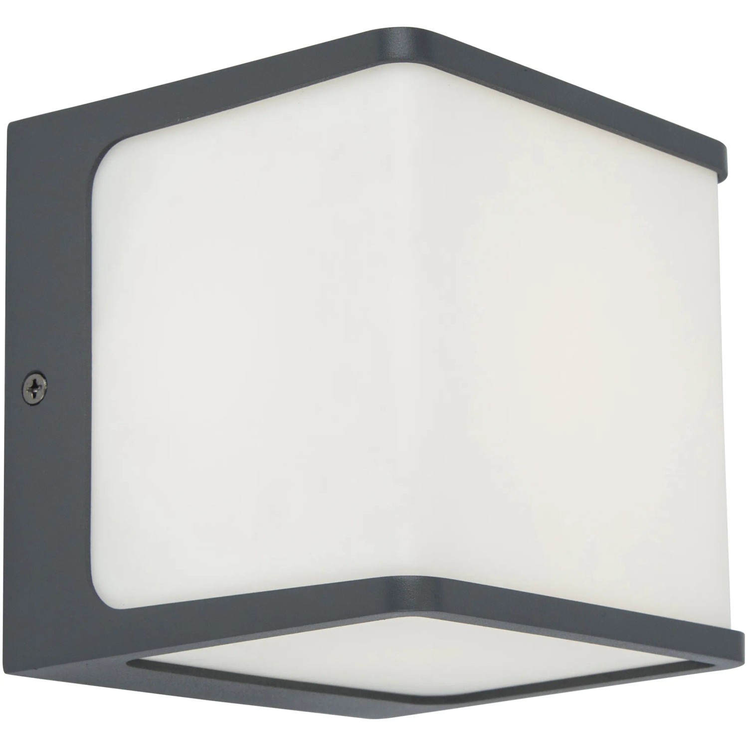 Lutec LED-Außenwandleuchte Doblo klein, anthrazitgraue, kubische Außenlampe für warmweißes Licht.