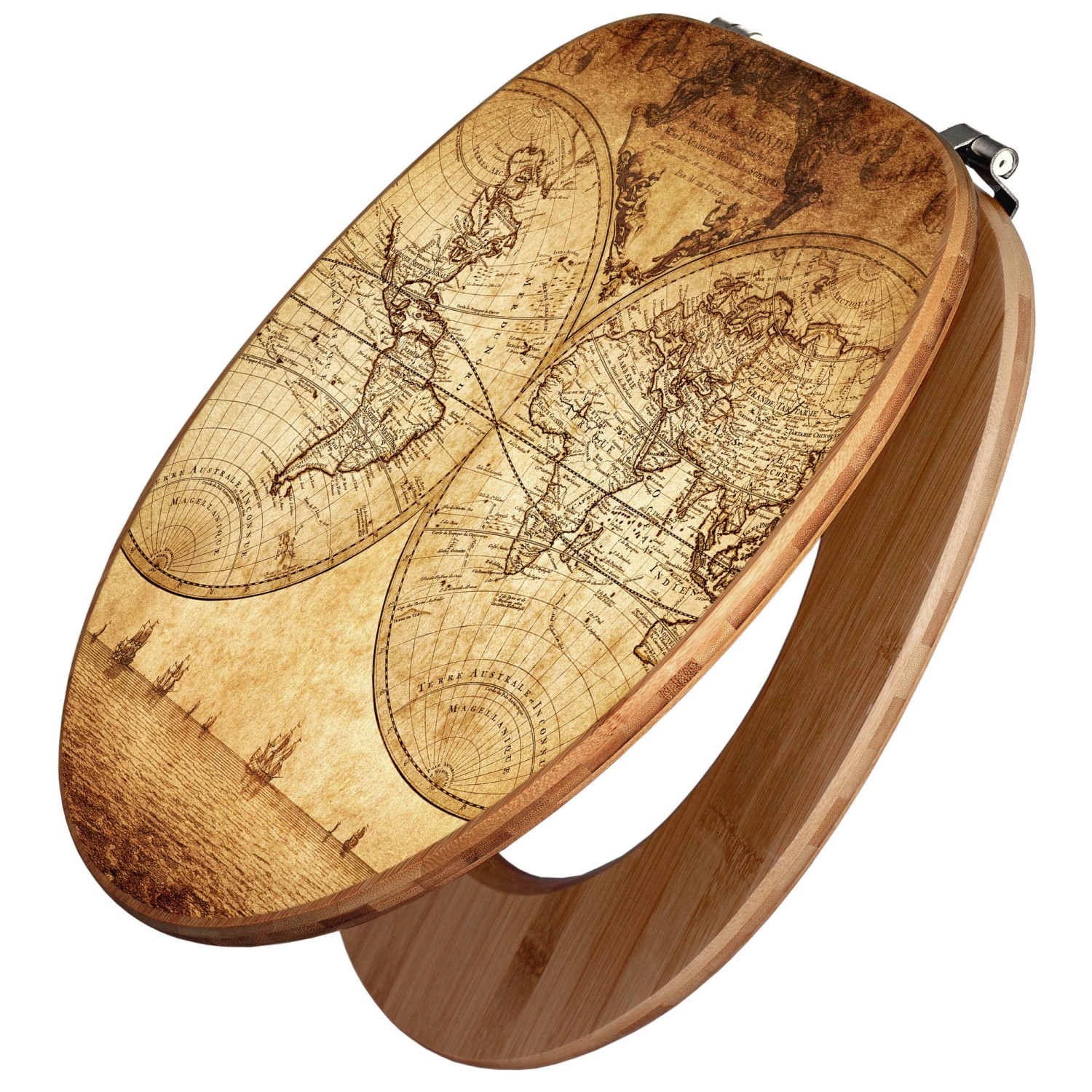 Banjado Design WC Sitz Bambus Toilettendeckel Toilettensitz Bambus Holz Klo günstig online kaufen
