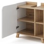 Vicco Waschbeckenunterschrank Karen, Sonoma/Weiß, mit Tür und offenen Fächern.