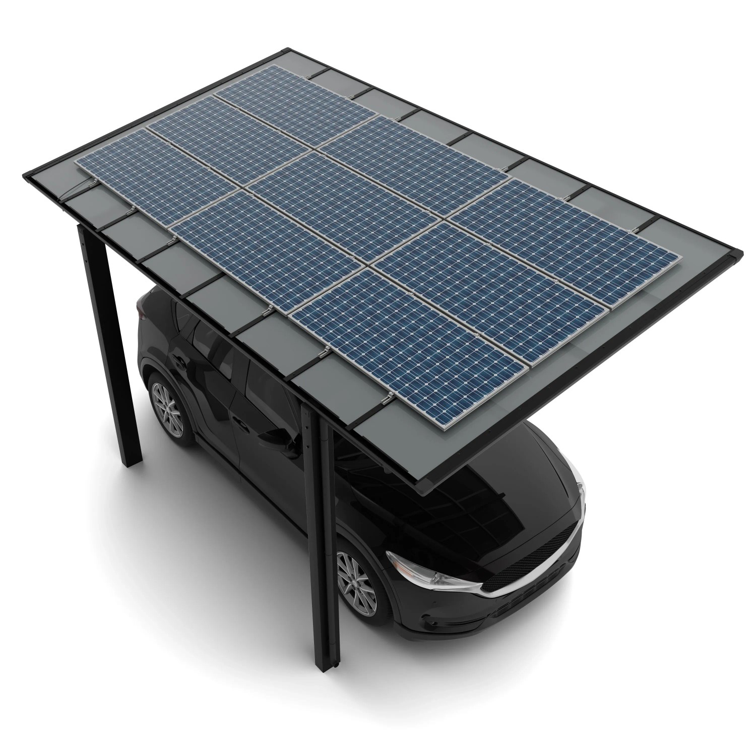 Ximax Solarcarport Linea Typ 60, 495,4 x 304 cm Schwarz 64 kg/m²