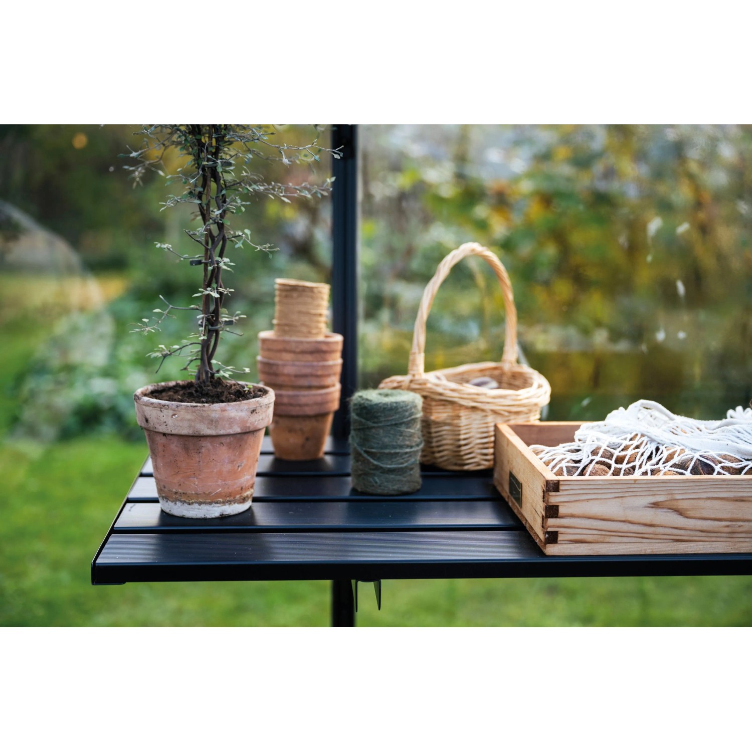 Juliana Klappbarer Lamellentisch 6 Sektionen 424 cm x 55 cm Schwarz günstig online kaufen