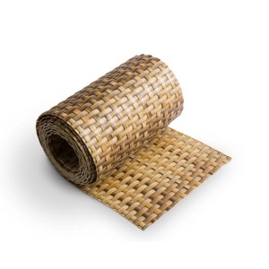 zaunzu Sichtschutz Rattan Streifen Stroh, 2,55m Rolle für Doppelstabmattenzaun.