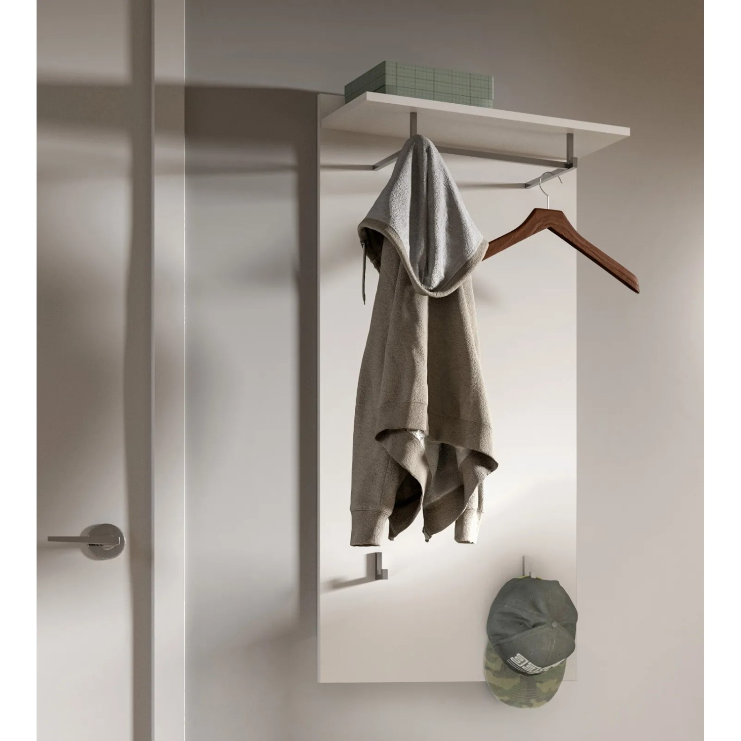 Inn.Furn Garderobenpaneel Weiß 55 cm mit Kleiderstange Grazie_6