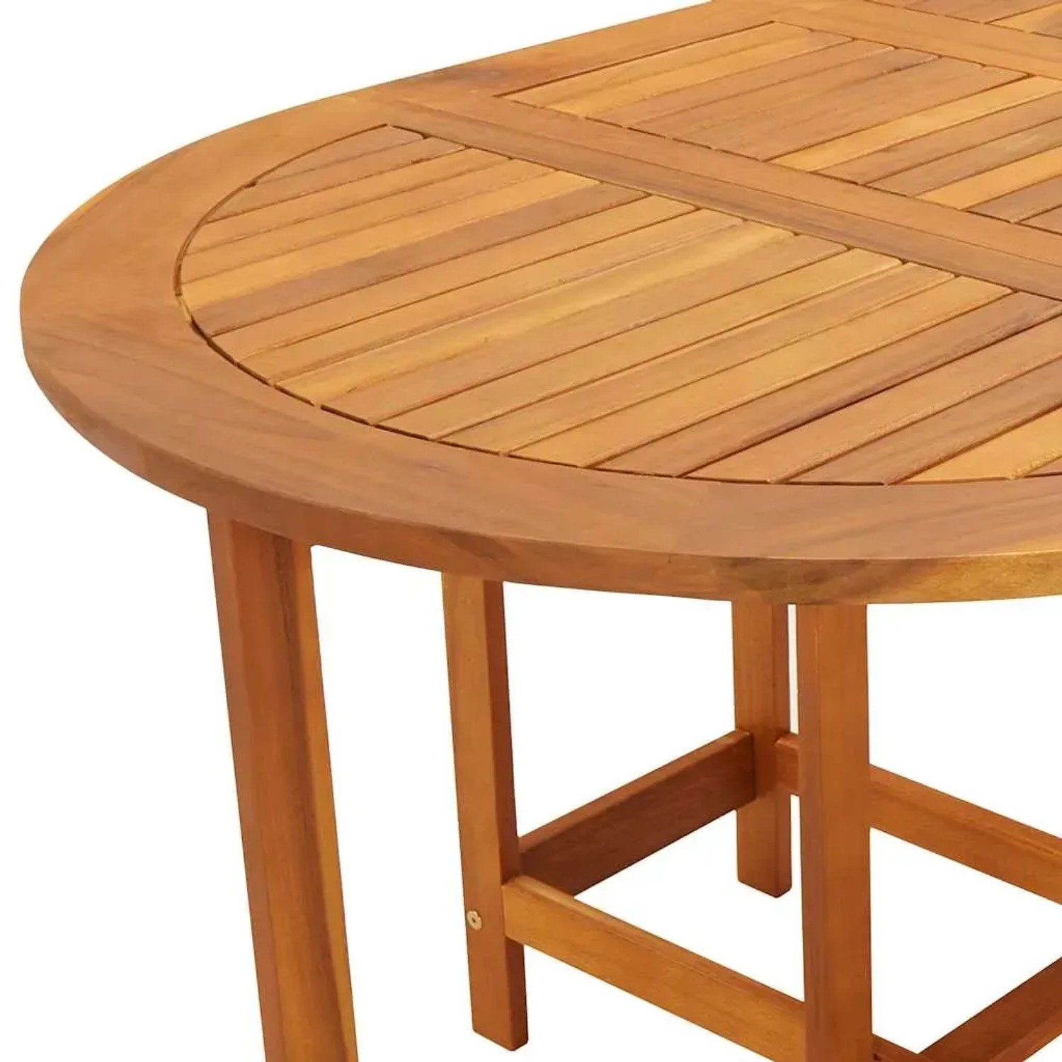 Gartentisch aus Akazienholz, oval, 130x90x72 cm. Ideal für Garten und Terrasse.